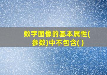 数字图像的基本属性(参数)中不包含( )